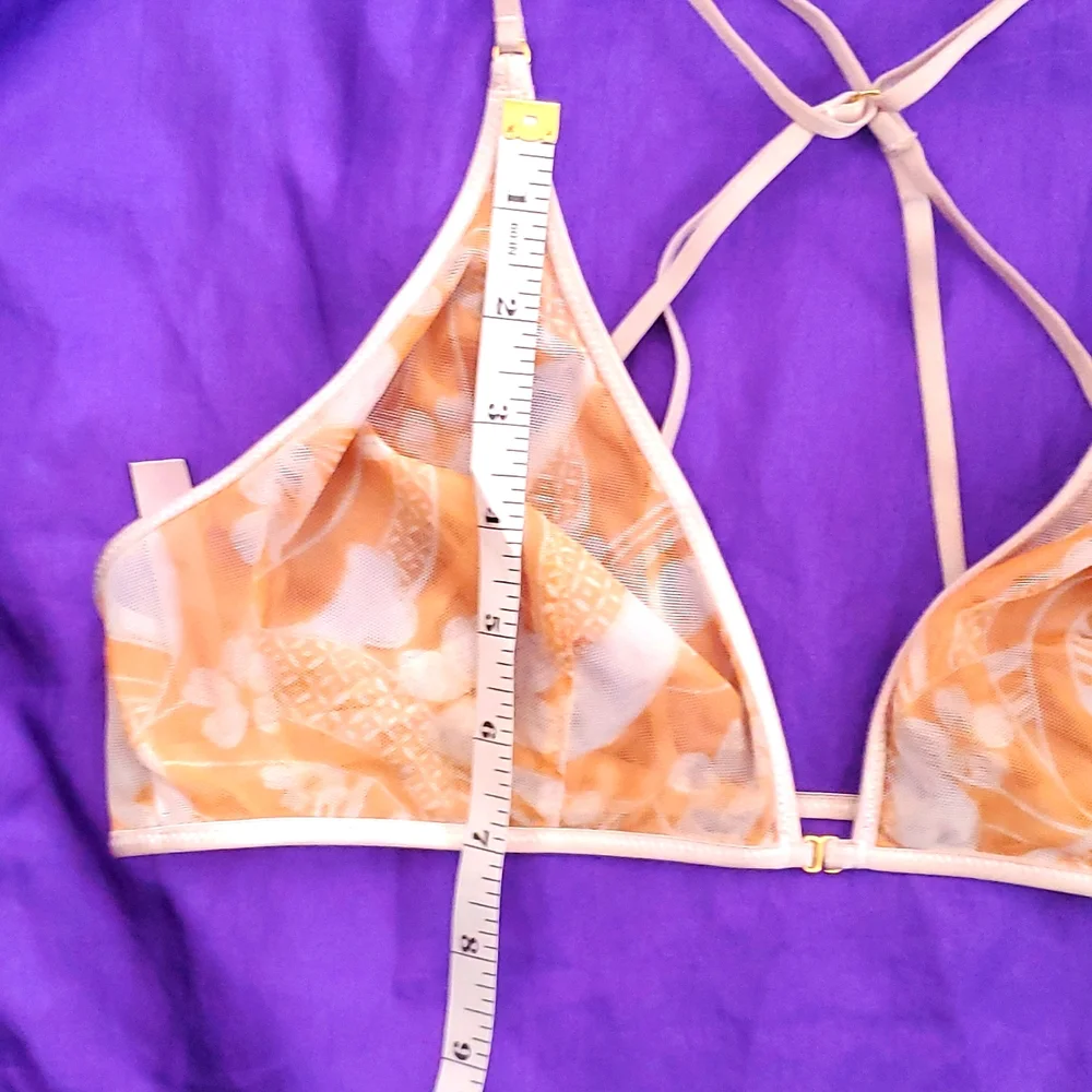 Victoria's Secret sheer front closure Orange size large bralette bra - Picture 11 of 13